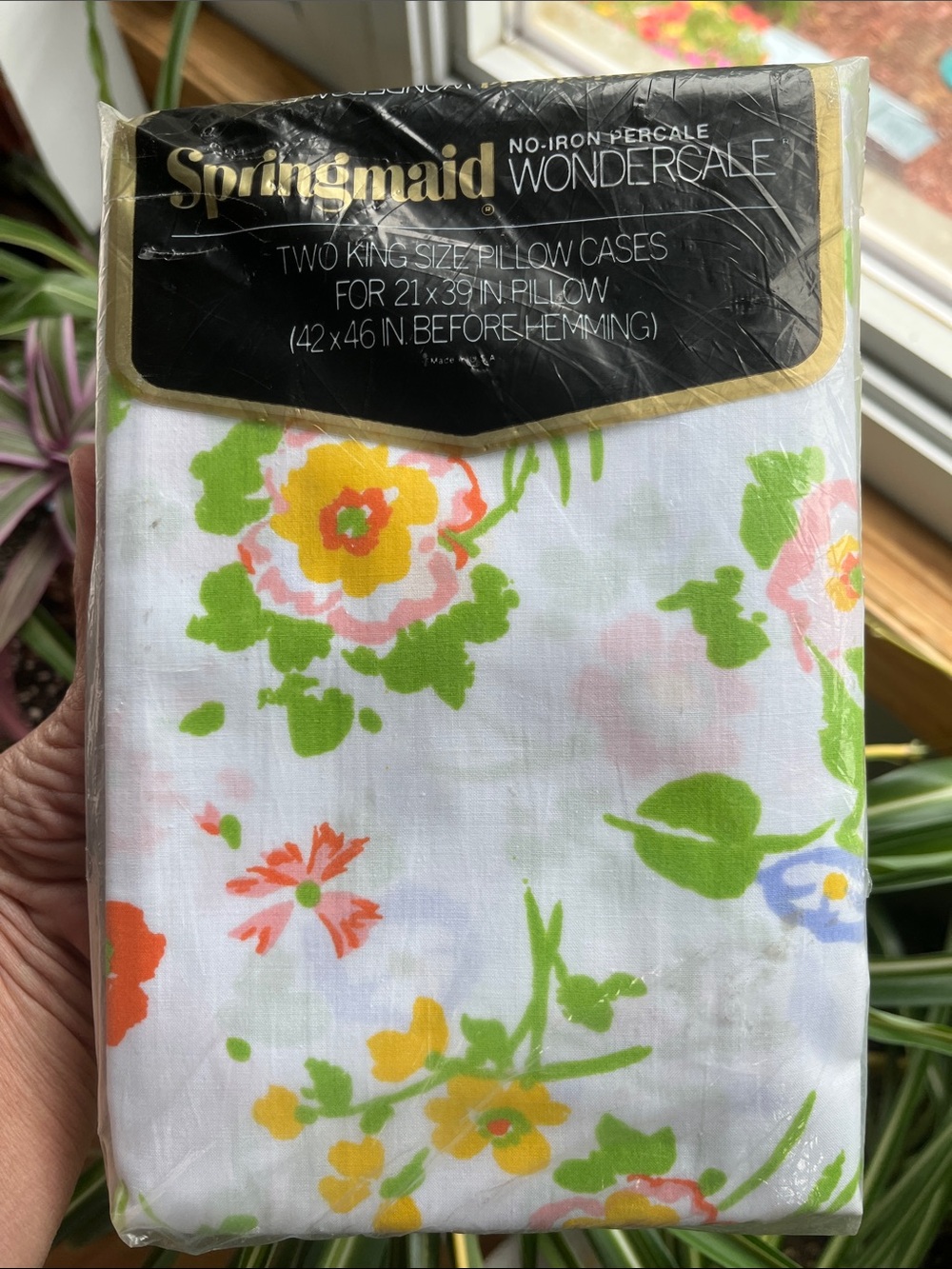 2 Springmaid Wondercale Floral King Size Pillowcases NOS NIP Flowers Cottage